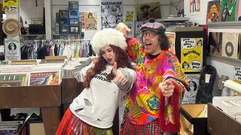 Man in a record store