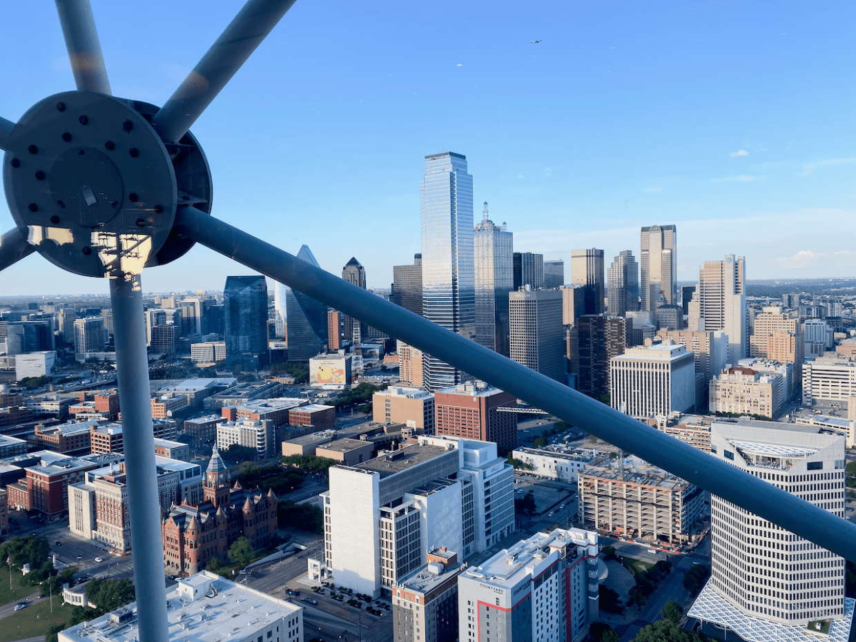 the Dallas skyline from Crowne Block